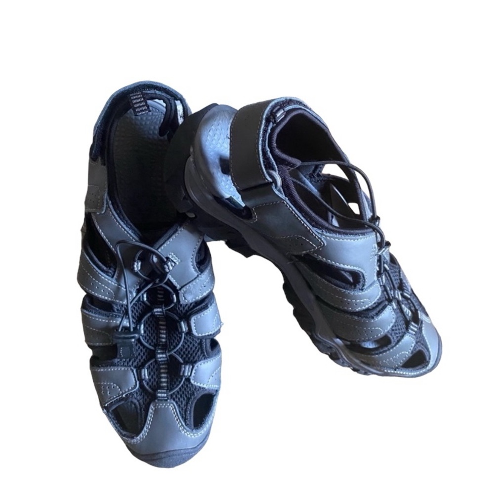 🛒🪻Eddie Bouer Men’s Breathable water shoe sandals,color gray charcoal,si…